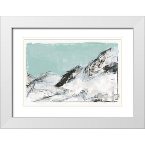 Mountain Blue II  White Modern Wood Framed Art Print with Double Matting by Cartissi
