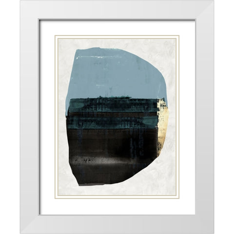 Golden Blob II White Modern Wood Framed Art Print with Double Matting by Cartissi