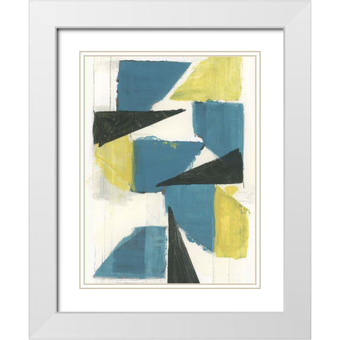 Golden Metallics I  White Modern Wood Framed Art Print with Double Matting by Cartissi