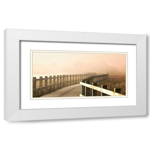 Londal â€“ The Path Gets Brighter White Modern Wood Framed Art Print with Double Matting by 1x
