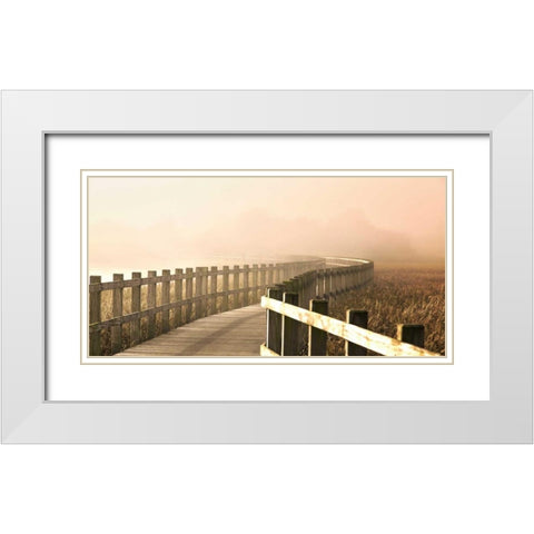 Londal â€“ The Path Gets Brighter White Modern Wood Framed Art Print with Double Matting by 1x