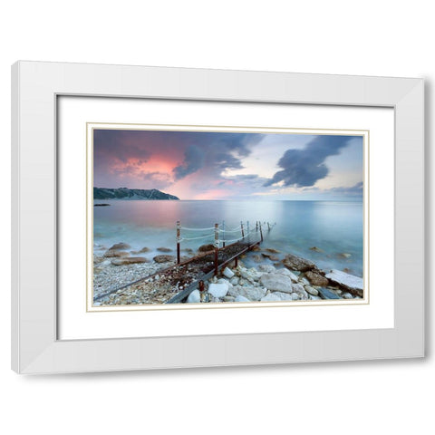 Path to the Light White Modern Wood Framed Art Print with Double Matting by Coppari