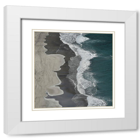 Molenaar - Running Waves White Modern Wood Framed Art Print with Double Matting by 1x