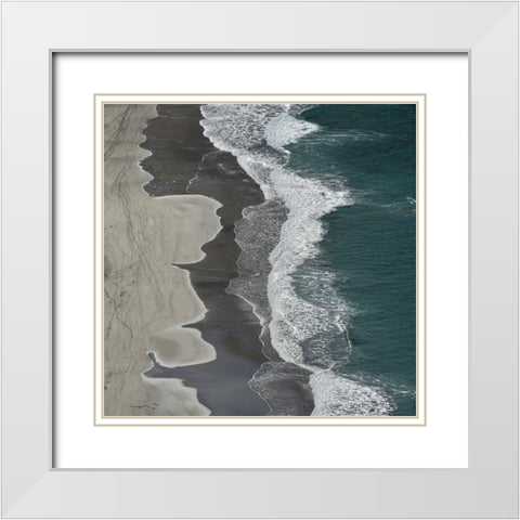 Molenaar - Running Waves White Modern Wood Framed Art Print with Double Matting by 1x
