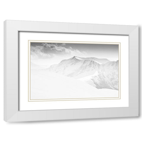 Untitled White Modern Wood Framed Art Print with Double Matting by Keilen