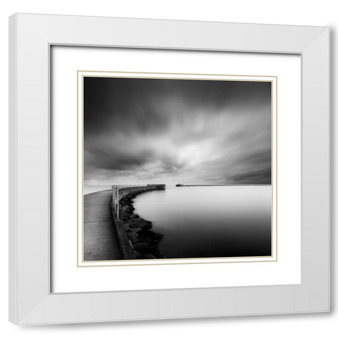 Reslow-Portal White Modern Wood Framed Art Print with Double Matting by 1x