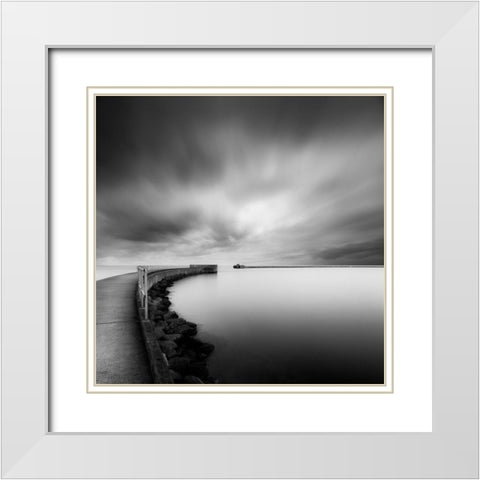 Reslow-Portal White Modern Wood Framed Art Print with Double Matting by 1x