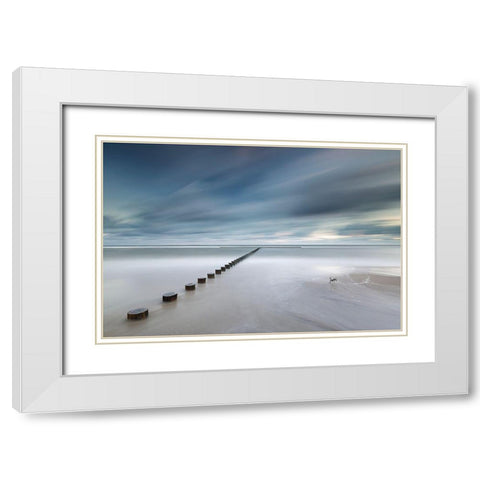 T White Modern Wood Framed Art Print with Double Matting by Nebelski