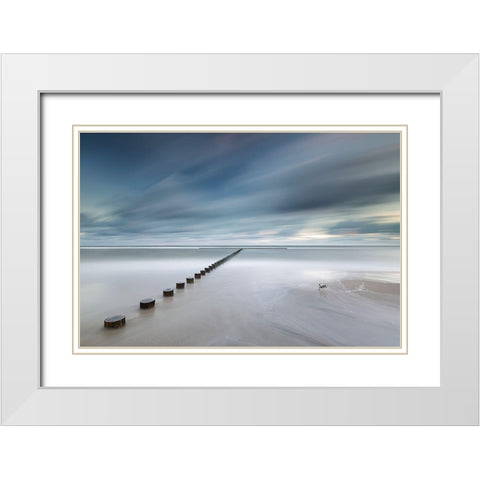 T White Modern Wood Framed Art Print with Double Matting by Nebelski