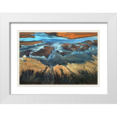 The Desert From Above White Modern Wood Framed Art Print with Double Matting by Ghirardini