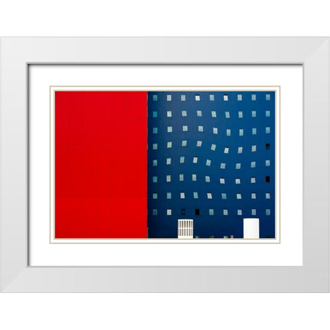 Red White And Blue White Modern Wood Framed Art Print with Double Matting by Pearson