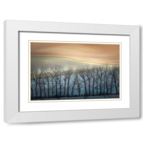 Boguszak - Winter Alley White Modern Wood Framed Art Print with Double Matting by 1x