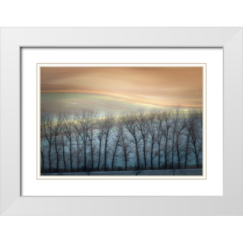 Boguszak - Winter Alley White Modern Wood Framed Art Print with Double Matting by 1x