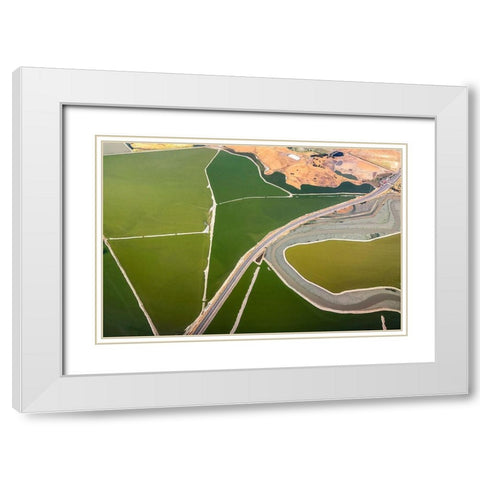 Darby - Boundaries White Modern Wood Framed Art Print with Double Matting by 1x