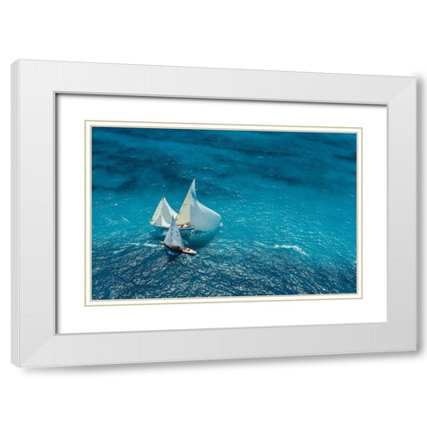 Pelissier - Croisement Bleu White Modern Wood Framed Art Print with Double Matting by 1x