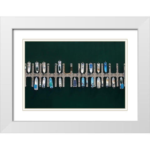 Vertical Alignment White Modern Wood Framed Art Print with Double Matting by Khattab, Hesham