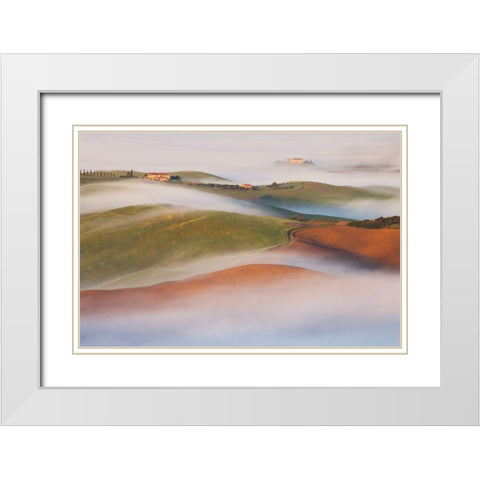 Fading Away White Modern Wood Framed Art Print with Double Matting by Svoboda