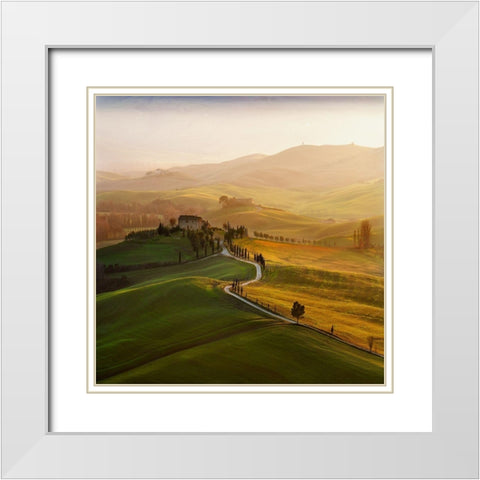 Val d OrciaÂ  White Modern Wood Framed Art Print with Double Matting by PawlakÂ 