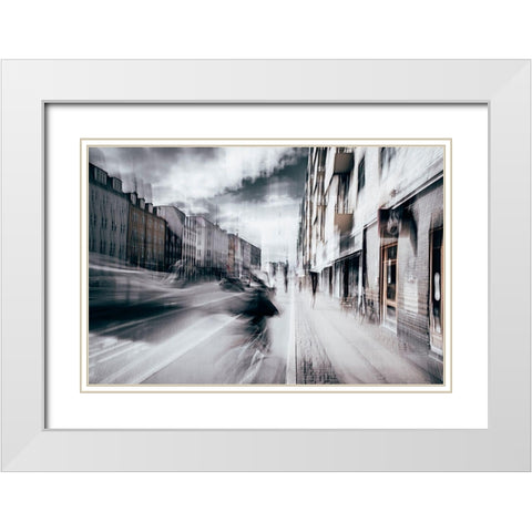 Life in Copenhagen White Modern Wood Framed Art Print with Double Matting by Chiriaco