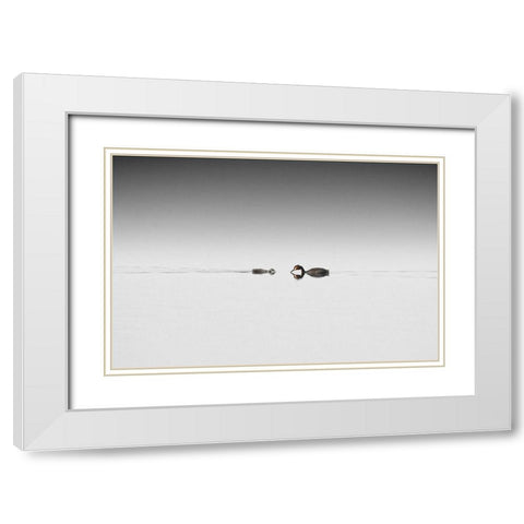 Meeting White Modern Wood Framed Art Print with Double Matting by Pettersson
