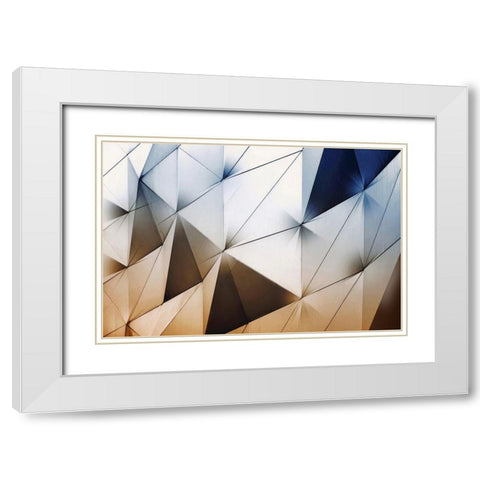 Trangles Art - Maastricht White Modern Wood Framed Art Print with Double Matting by 1x