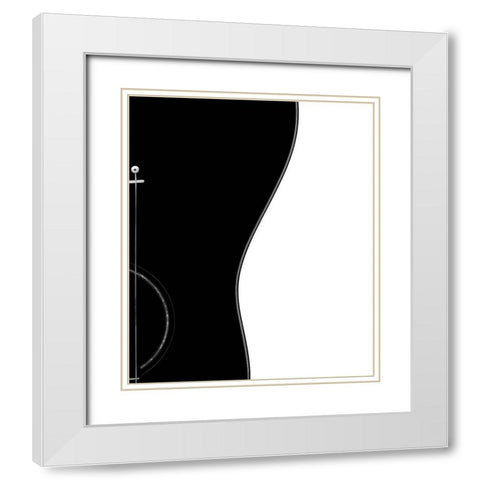 Guitar  White Modern Wood Framed Art Print with Double Matting by Kala