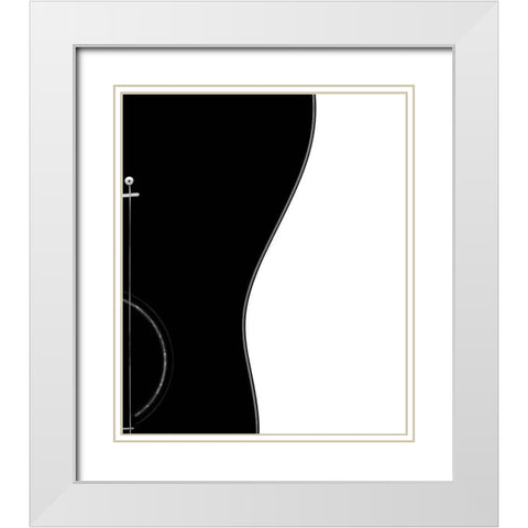 Guitar  White Modern Wood Framed Art Print with Double Matting by Kala