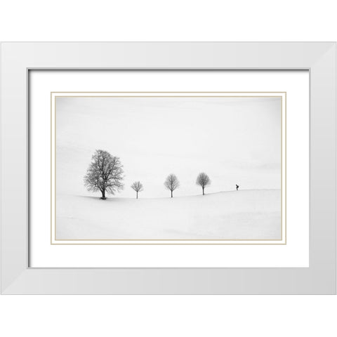 Return as always White Modern Wood Framed Art Print with Double Matting by Svoboda
