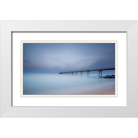 Ten Minutes White Modern Wood Framed Art Print with Double Matting by Bengtsson