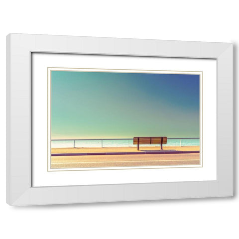 The Bench White Modern Wood Framed Art Print with Double Matting by Bratkovic