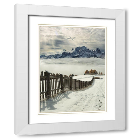Colored Elements White Modern Wood Framed Art Print with Double Matting by Swapnil