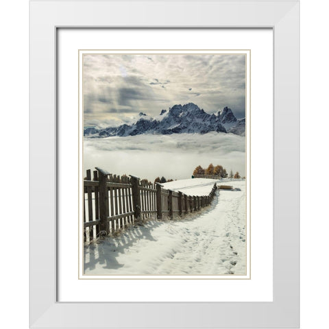 Colored Elements White Modern Wood Framed Art Print with Double Matting by Swapnil
