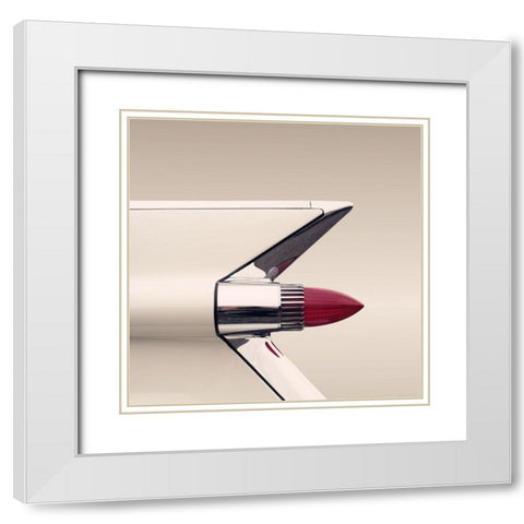 US classic car Coupe Deville 1959 White Modern Wood Framed Art Print with Double Matting by Gube
