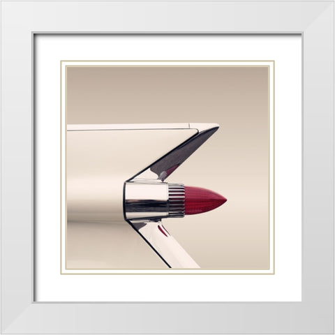 US classic car Coupe Deville 1959 White Modern Wood Framed Art Print with Double Matting by Gube