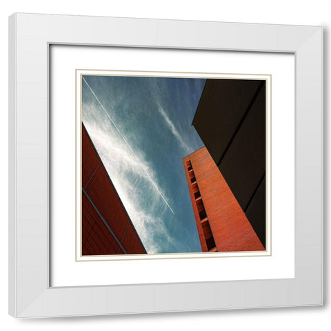 Look up Barcelona White Modern Wood Framed Art Print with Double Matting by Schuster