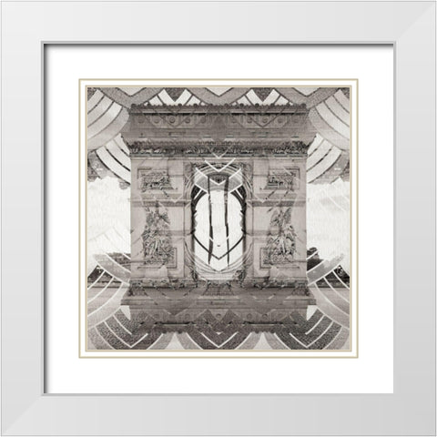 Triumphal Arch White Modern Wood Framed Art Print with Double Matting by YK Studios