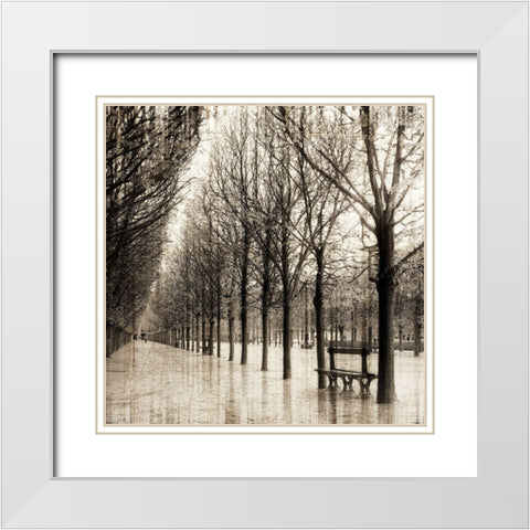 Blurred Visions I White Modern Wood Framed Art Print with Double Matting by YK Studios