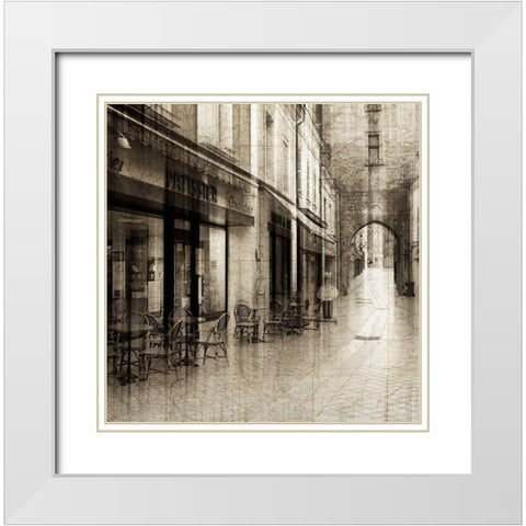 Blurred Visions II White Modern Wood Framed Art Print with Double Matting by YK Studios