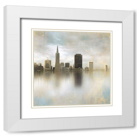 Skyline Views White Modern Wood Framed Art Print with Double Matting by YK Studios