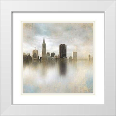 Skyline Views White Modern Wood Framed Art Print with Double Matting by YK Studios