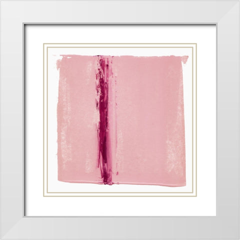 Pink Streak  White Modern Wood Framed Art Print with Double Matting by Aryai, Sia