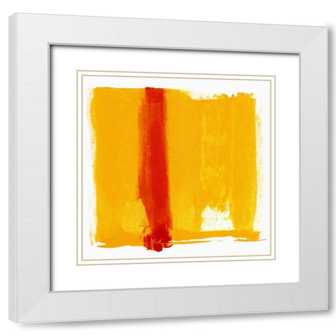 Orange Streak  White Modern Wood Framed Art Print with Double Matting by Aryai, Sia