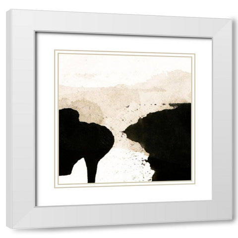 Ink Cliff I  White Modern Wood Framed Art Print with Double Matting by Aryai, Sia