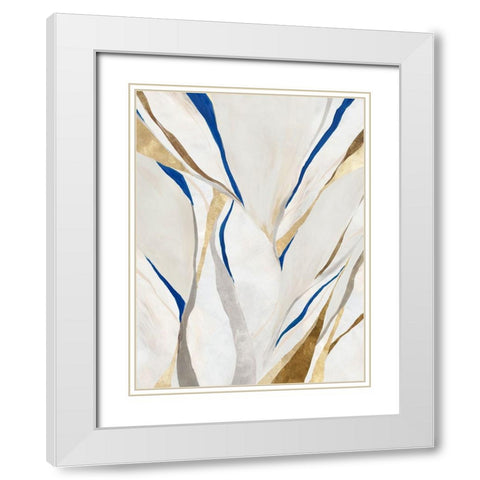 Metalics II White Modern Wood Framed Art Print with Double Matting by Hazel J