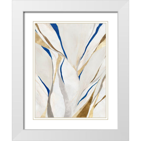 Metalics II White Modern Wood Framed Art Print with Double Matting by Hazel J