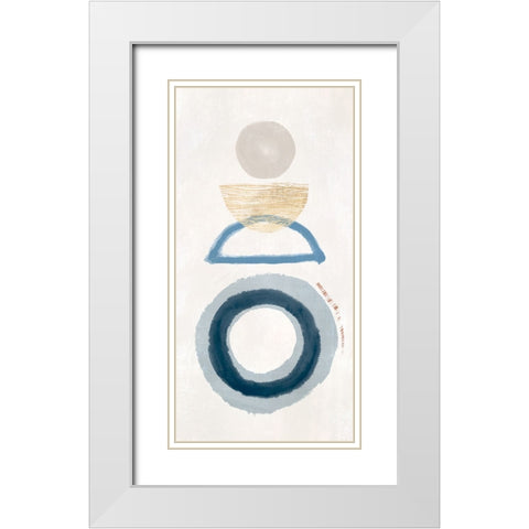 Crescent Lunar II Blue Version White Modern Wood Framed Art Print with Double Matting by Hazel J