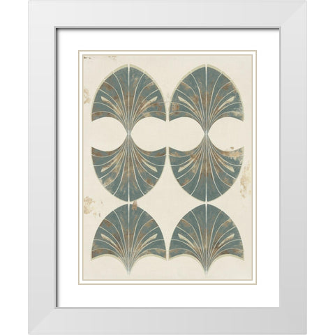 Art Deco Fan II  White Modern Wood Framed Art Print with Double Matting by Hazel J
