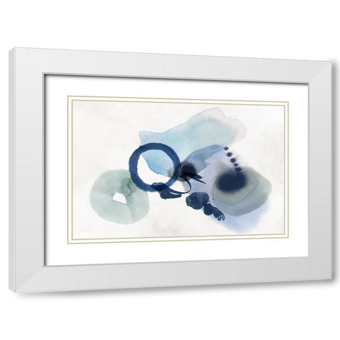 Blue Cosmos I White Modern Wood Framed Art Print with Double Matting by Hazel J