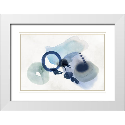 Blue Cosmos I White Modern Wood Framed Art Print with Double Matting by Hazel J