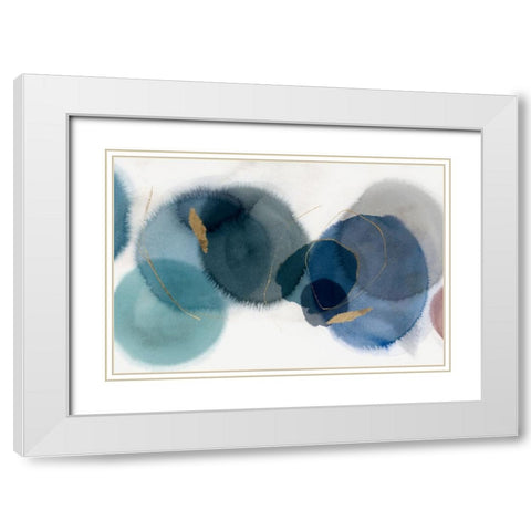 Soft Blue I White Modern Wood Framed Art Print with Double Matting by Hazel J